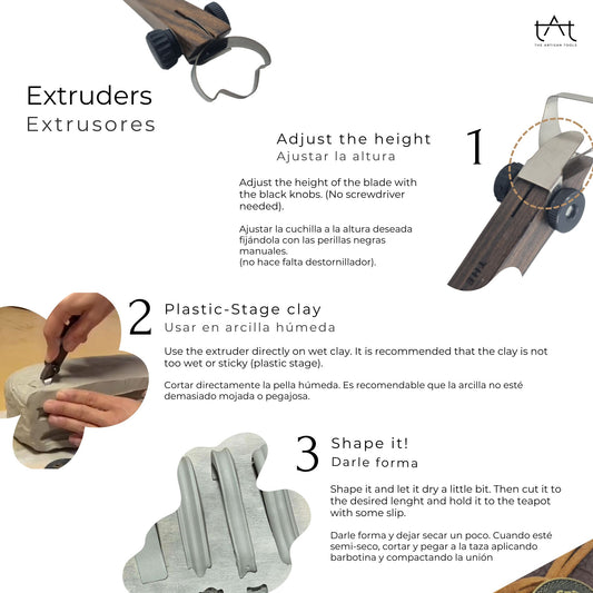 Complete Manual Handle-Extruder Set for Ceramic Teapots & Mugs
