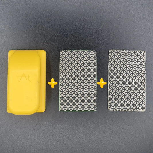 Hand Sanding Block for Ceramics + 2 Diamond Grit Pads