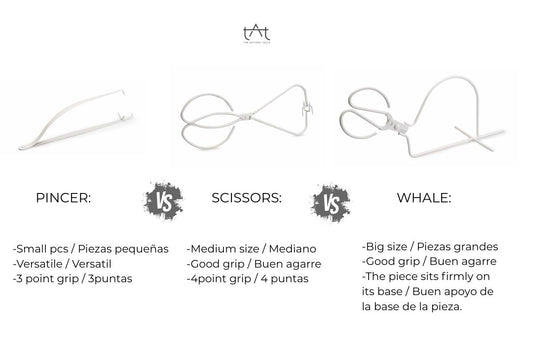diferentes tipos de pinzas para esmaltar