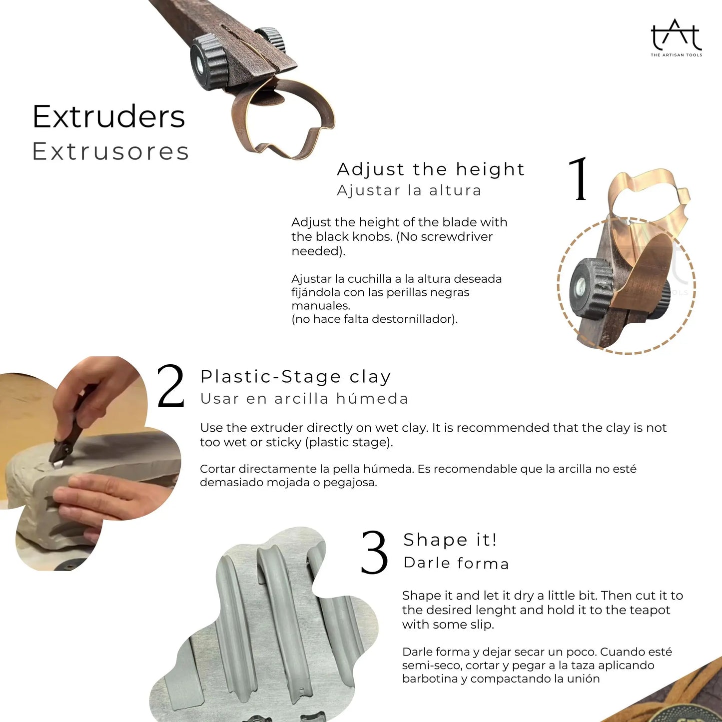 Manual "Concave" Handle Extruder for Ceramic Teapots & Mugs