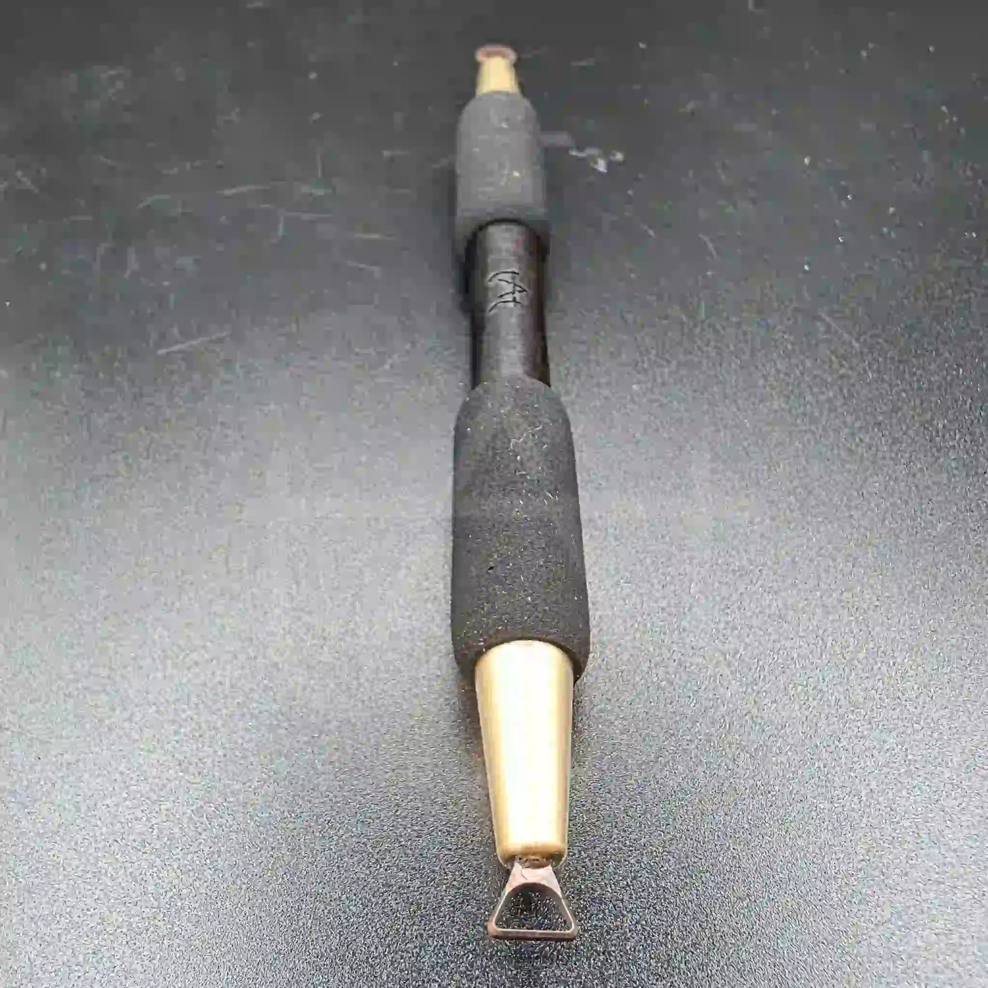 vista aerea del retorneador pequeño de dos puntas, en frente la punta plana y al fondo la redondeada